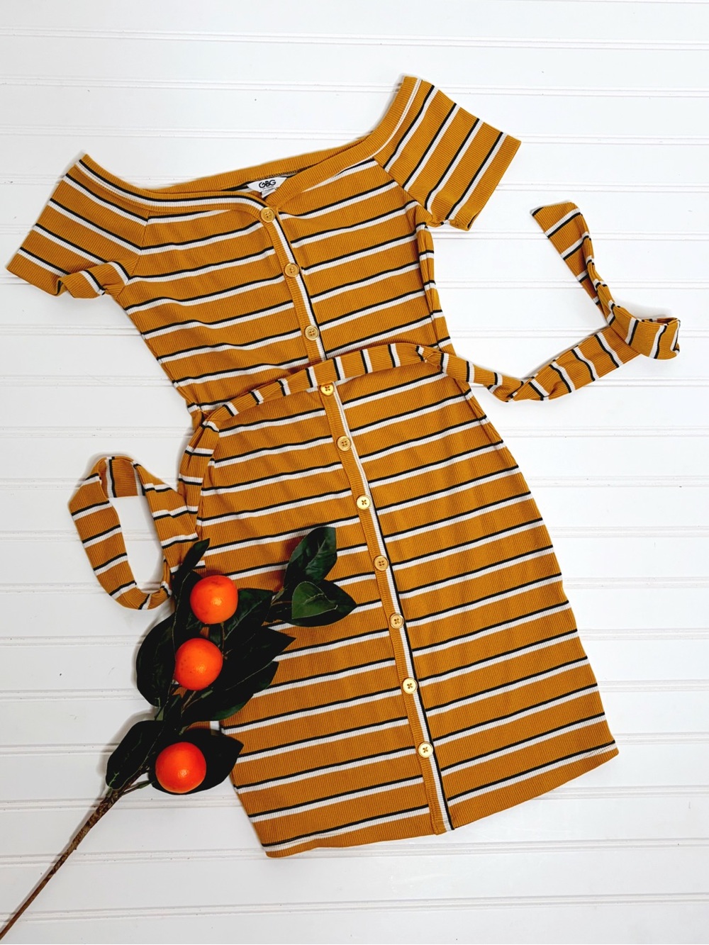 GBG G by Guess Mustard Striped Mini Dress